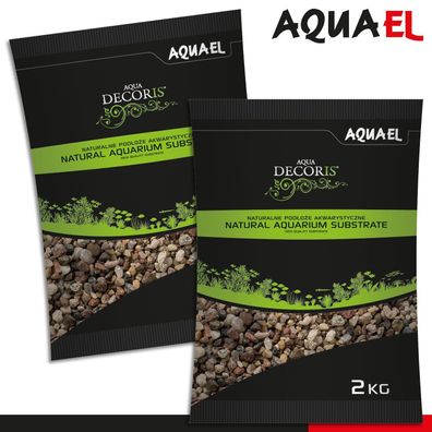 Aquael 2 x 2 kg Aqua Decoris Kies Natural bunt 3 - 5 mm Aquariumsubstrat