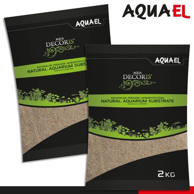 Aquael 2 x 2 kg Aqua Decoris Quarzsand 0,4 - 1,2 mm Aquariumsubstrat Bodenbelag