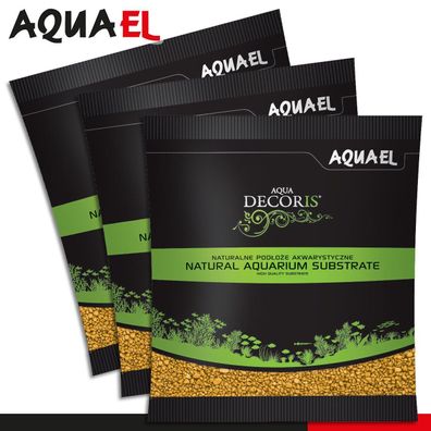 Aquael 3 x 1 kg Aqua Decoris Quarzkies gelb 2 - 3 mm Aquariensubstrat