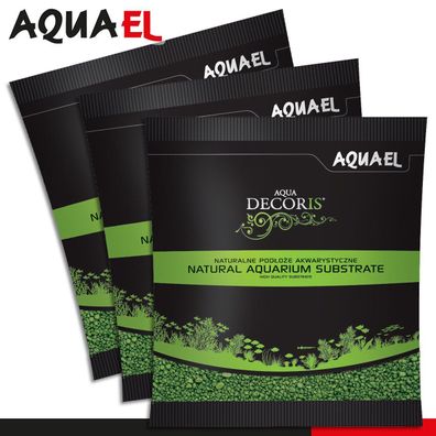 Aquael 3 x 1 kg Aqua Decoris Quarzkies grün 2 - 3 mm Aquariensubstrat