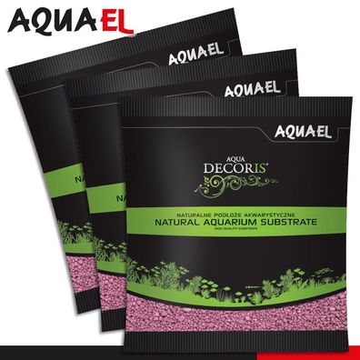 Aquael 3 x 1 kg Aqua Decoris Quarzkies lila rosa 2 - 3 mm Aquariensubstrat