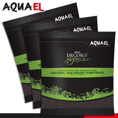 Aquael 3 x 1 kg Aqua Decoris Quarzkies schwarz 2 - 3 mm Aquariensubstrat