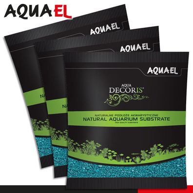 Aquael 3 x 1 kg Aqua Decoris Quarzkies türkis 2 - 3 mm Aquariensubstrat