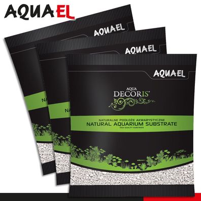 Aquael 3 x 1 kg Aqua Decoris Quarzkies weiß 2 - 3 mm Aquariensubstrat