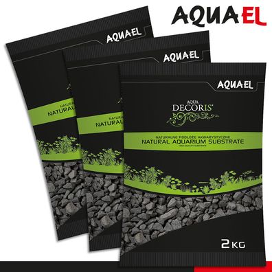 Aquael 3 x 2 kg Aqua Decoris Basalt 2 - 4 mm Aquariensubstrat Bodenbelag