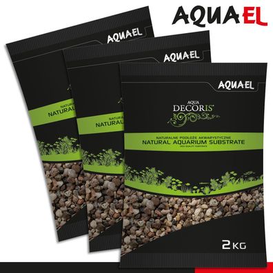 Aquael 3 x 2 kg Aqua Decoris Kies Natural bunt 3 - 5 mm Aquariumsubstrat