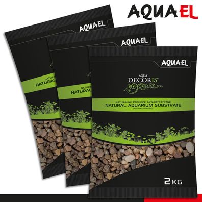 Aquael 3 x 2 kg Aqua Decoris Kies Natural bunt 5 - 10 mm Aquariumsubstrat