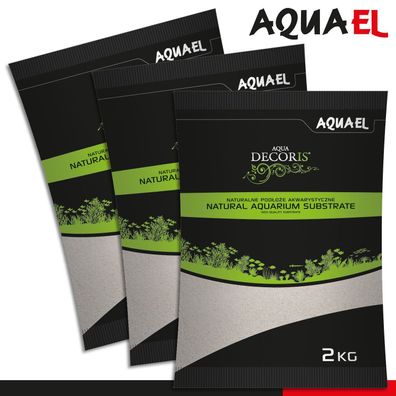 Aquael 3 x 2 kg Aqua Decoris Quarzsand 0,1 - 0,3 mm Aquariumsubstrat Bodenbelag