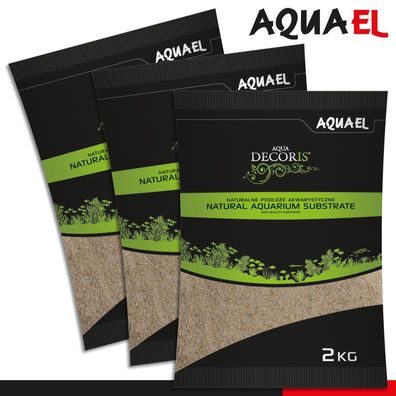 Aquael 3 x 2 kg Aqua Decoris Quarzsand 0,4 - 1,2 mm Aquariumsubstrat Bodenbelag