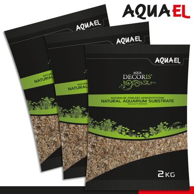 Aquael 3 x 2 kg Aqua Decoris Quarzsand 1,6 - 4 mm Aquariumsubstrat Bodenbelag