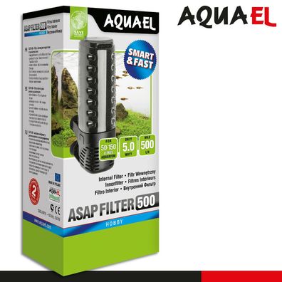 Aquael Filter ASAP 500 Innenfilter Kompakt Aquarium Wasserpflege Reinigung
