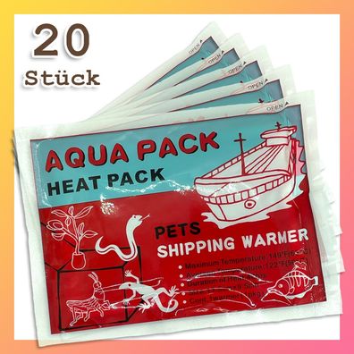 Aqua Pack 20 x Heat Pack Wärmekissen für Pflanzen- und Tierversand Tiertransport