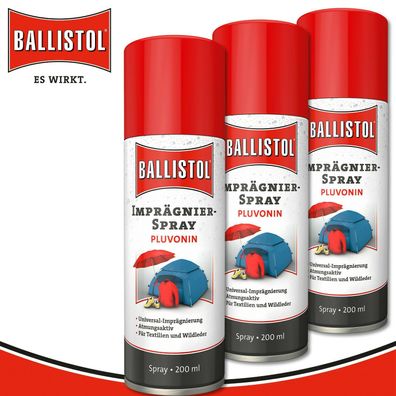 Ballistol 3 x 200 ml Imprägnierspray Pluvonin
