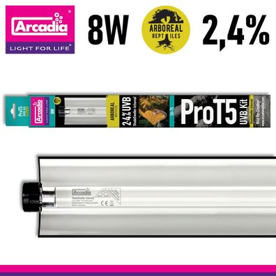 Arcadia Pro T5 UVB Kit | ShadeDweller Arboreal 2,4% | 8 Watt