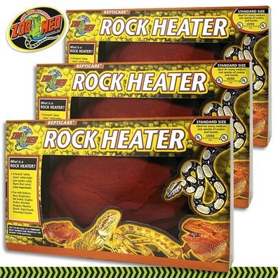 3 x Zoo Med ReptiCare® Rock Heater Steinheizung für Reptilien und Amphibien 10 W