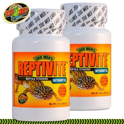 2x Zoo Med ReptiVite? ohne D3 Vitaminkomplex Mineralkomplex Aminosäure Reptilien