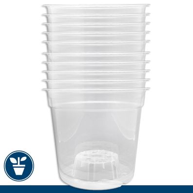 10 x Orchideentopf transparent Ø 15 x 12,5 cm Blumentopf Kulturtopf Pflanztopf