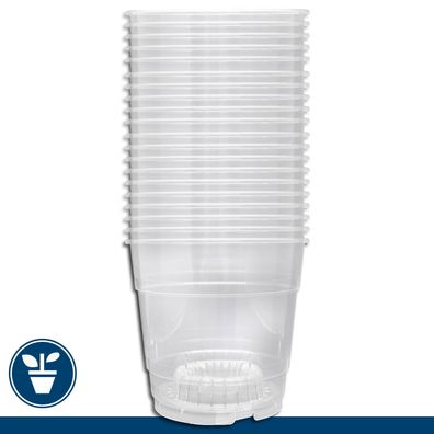 20 x Orchideentopf transparent Ø 11,5 x 11 cm Blumentopf Kulturtopf Pflanztopf