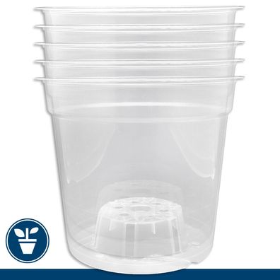 5 x Orchideentopf transparent Ø 15 x 12,5 cm Blumentopf Kulturtopf Pflanztopf