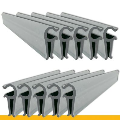 10 x Montageclips Doppelstabmatten aus PP Qualität Zaun Schutz Zaunblende Grau