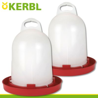 2 x 5,5 l Hühnertränke Tränke Geflügeltränke Stülptränke Kunststofftränke rot