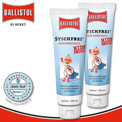 Ballistol 2 x 125 ml Stichfrei® Kids Mückenschutz | Hautpflegeöl für Kinder