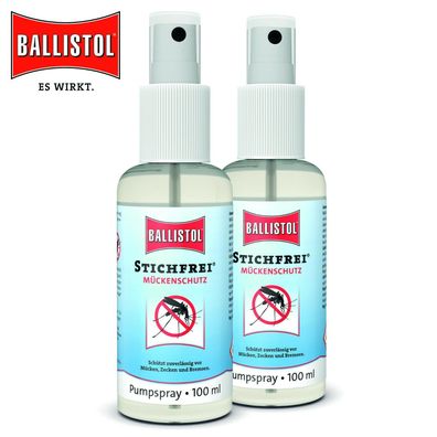 Ballistol 2x100 ml Stichfrei® Mückenschutz Pumpspray gegen Mücken, Zecken, Bremsen
