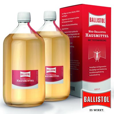 Ballistol 2x1000 ml Neo-Ballistol Hausmittel mit Tiefenwirkung zum Einreiben