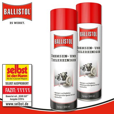 Ballistol 2 x 500 ml Bremsen- und Teilereiniger Spray
