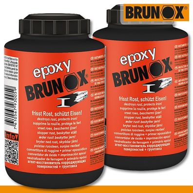 Brunox 2x 250ml epoxy Roststopp Grundierung Schutz Entferner Eisen Stahl Pflege