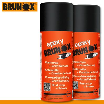 Brunox 2x 400ml epoxy Spray Roststopp Grundierung Pflege Umwandler Eisen Zaun