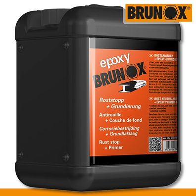 Brunox 5L epoxy Roststopp Grundierung Pflege Schutz Bekämpfung Eisen Gitter Zaun