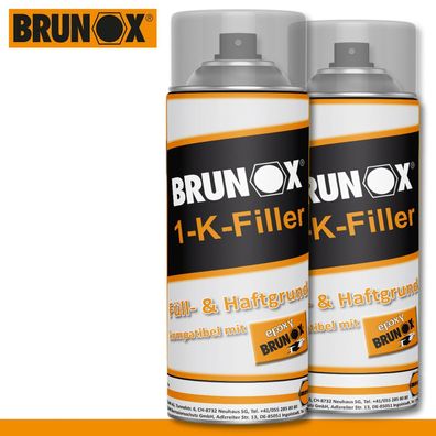 Brunox® 2x 400ml 1-K-Filler Korrosionsschutz Füllung Haftmittel Grundierung
