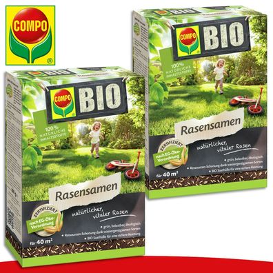 COMPO 2 x 800 g BIO Rasensamen | Zertifiziert nach EG-Öko-Verordnung Garten