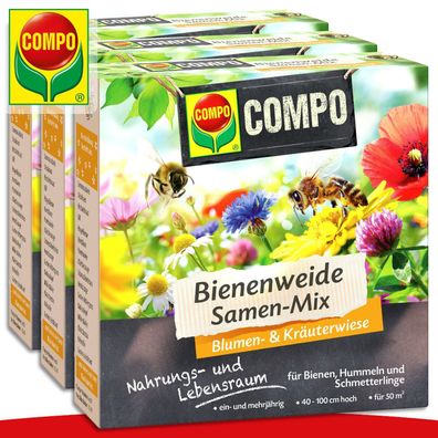 COMPO 3 x 300 g Bienenweide Samen-Mix | Blumen- und Kräuterwiese Pflanzen