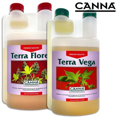 CANNA 1 l Terra Vega + CANNA 1 l Terra Flores Dünger-Set Komplettdünger Anzucht