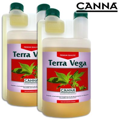 CANNA 2 x 1 l Terra Vega Dünger Anzucht Qualität Wachstumsdünger Komplettdünger
