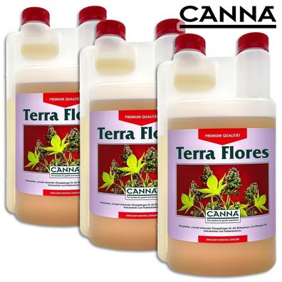 CANNA 3x1 l Terra Flores Dünger Anzucht Qualität Wachstumsdünger Komplettdünger