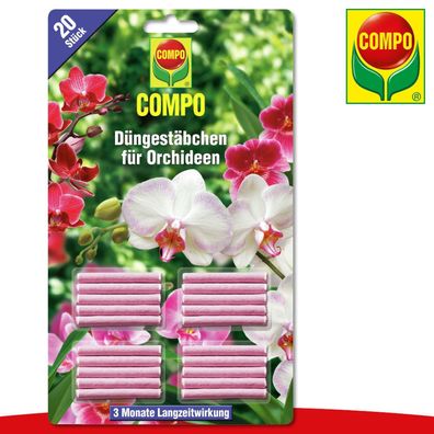 COMPO 1 Pack à 20 Stück Düngestäbchen für Orchideen | 3 Monate Langzeitwirkung