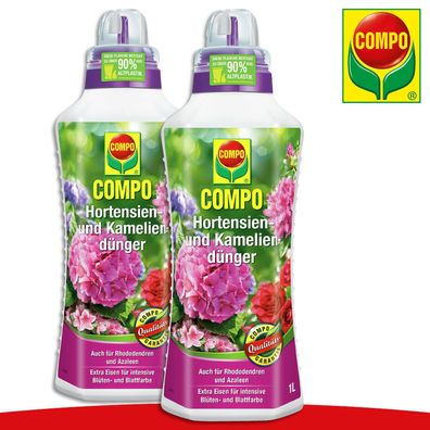 COMPO 2 x 1 l Hortensien- und Kameliendünger | Auch für Rhododendren und Azaleen