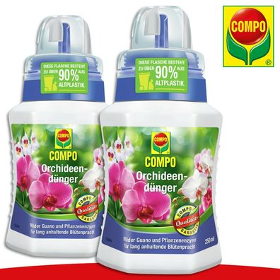 COMPO 2 x 250 ml Orchideendünger Wachstum Pflege Nährstoffe Mineralien Blumen