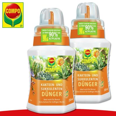 COMPO 2x 250 ml Kakteen- und Sukkulentendünger Fettpflanzen flüssig Wachstum