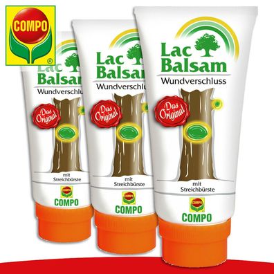 COMPO 3 x 150 g Lac Balsam® Wundverschluss Pflege Heilung Rinde Baumschutz