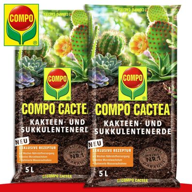 COMPO CACTEA® 2 x 5l Kakteen- und Sukkulentenerde Fettpflanzen Aloe Vera