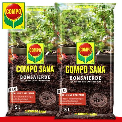 COMPO SANA® 2 x 5 l Bonsaierde Für Zimmer- und Gartenbonsai Nährstoffe Wachstum