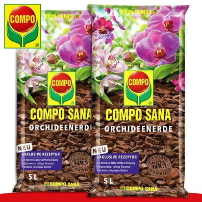 COMPO SANA® 2x 5L Orchideenerde Blumenerde Wachstum Nährstoffe Kübel Topf