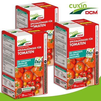 Cuxin 3 x 1,5 kg Spezialdünger für Tomaten Naturdünger Bio