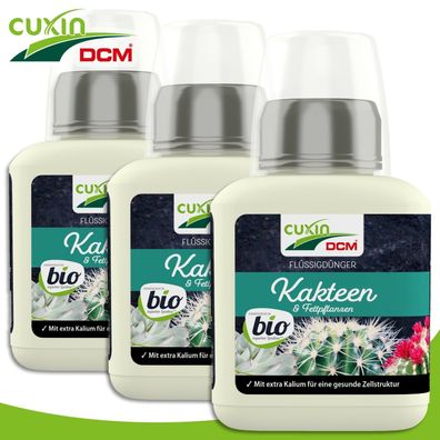 Cuxin 3 x 250 ml Flüssigdünger Kakteen & Fettpflanzen BIO Naturdünger Wachstum
