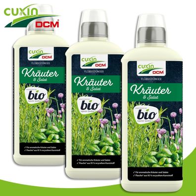 Cuxin 3x800 ml Flüssigdünger Kräuter & Salat BIO Naturdünger Nährstoffe Wachstum