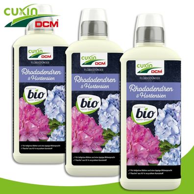 Cuxin 3x800 ml Flüssigdünger Rhododendren & Hortensien BIO Naturdünger Wachstum